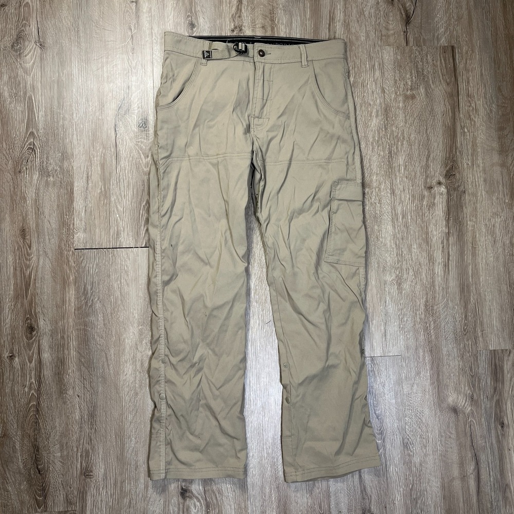 Prana Stretch Zion Mens Pants Small x 30L Brown Nylon Hiking Outdoors